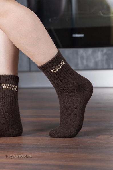 Носки из тонкой шерсти яка теплые коричневые 101