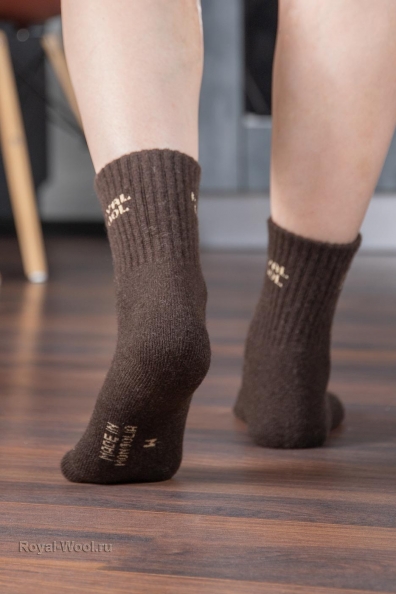 Носки из тонкой шерсти яка теплые коричневые 101
