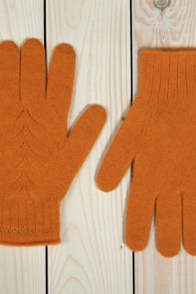 Оранжевые кашемировые перчатки 106-7-3