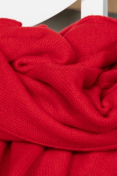 Кашемировый палантин красный трикотажный 154-3G-4