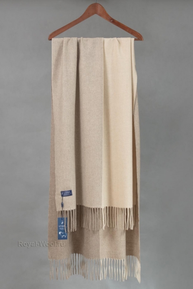 Палантин бежевый двухцветный 154-5-5