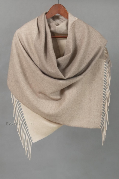 Палантин бежевый двухцветный 154-5-5