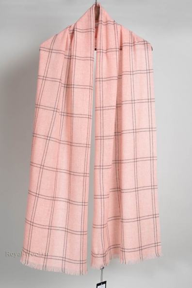 Длинный палантин кашемир бледно-розовый 154-3G-8