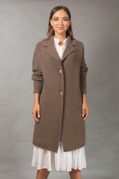 Пальто из вязаного трикотажа женское осеннее 1921-101-М