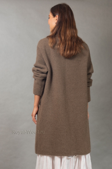 Пальто из вязаного трикотажа женское осеннее 1921-101-М