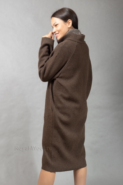 Пальто женское трикотажное на молнии 1921-96-3-NF