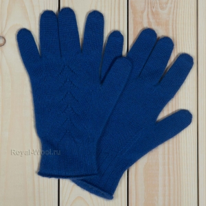 перчатки из кашемира женские синие