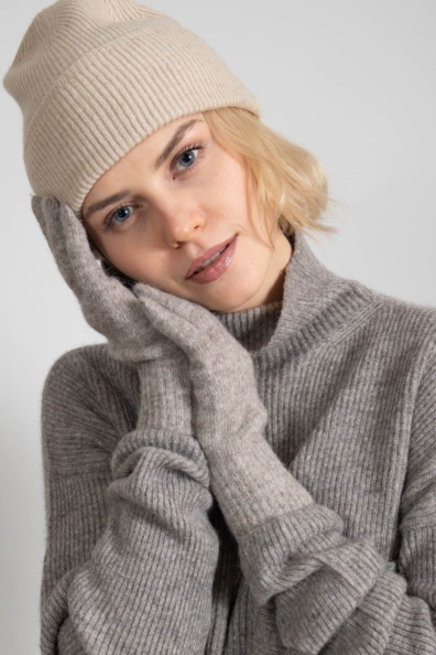 Перчатки женские шерстяные серые 106-3Кн-W