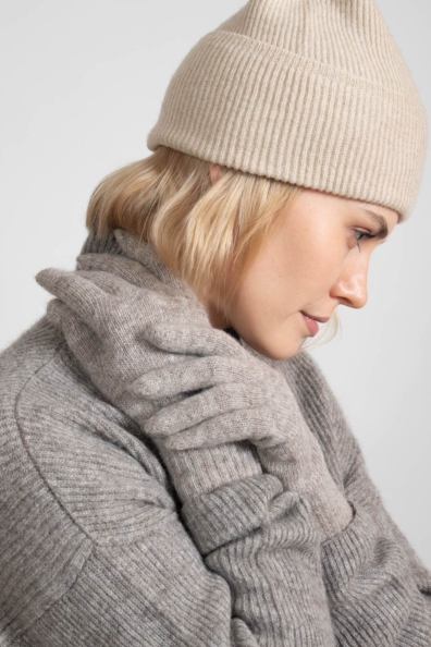 Перчатки женские шерстяные серые 106-3Кн-W