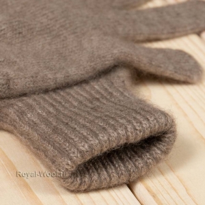Бежевые женские перчатки кашемир фото2