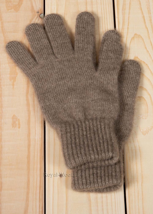 Бежевые женские перчатки кашемир фото3