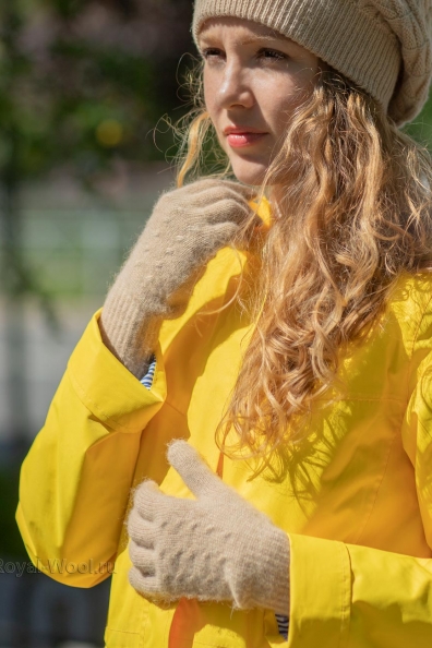 Перчатки из верблюжьей шерсти удлиненные женские 106-1-UL