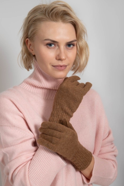 Перчатки из верблюжьей шерсти женские удлиненные 105-0-1