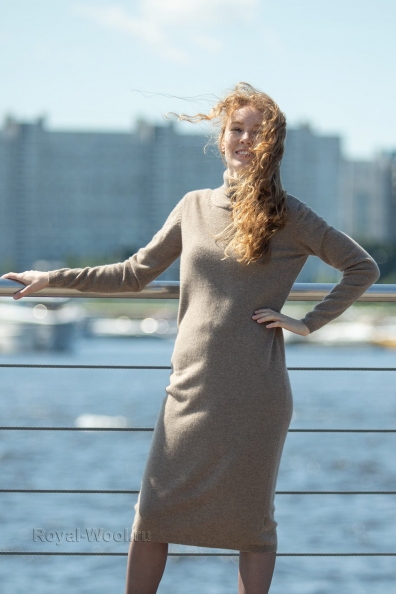 Платье кашемир темно-бежевого цвета 708-2