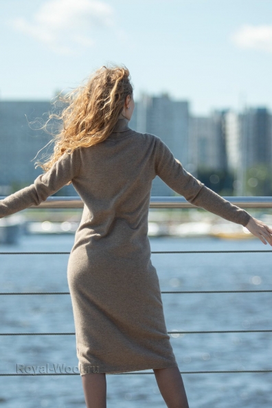 Платье кашемир темно-бежевого цвета 708-2