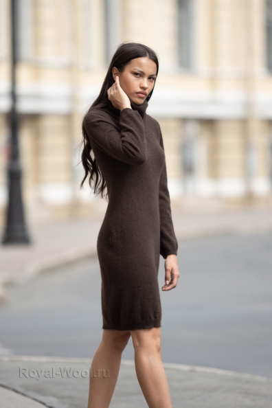 Тонкое шерстяное платье цвета «шоколад» 1921-71