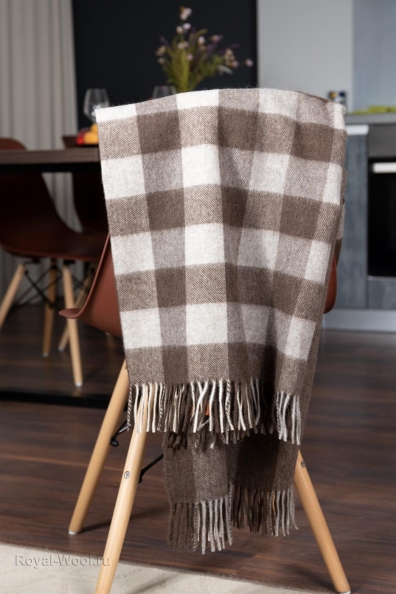 Плед из шерсти яка в клетку 202-3