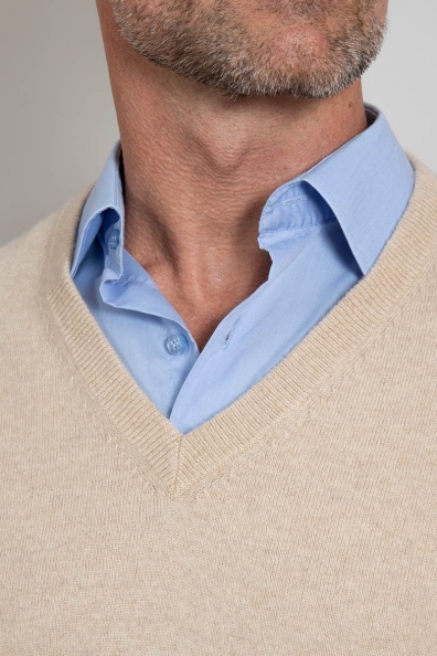 Светлый мужской кашемировый пуловер 710-1G