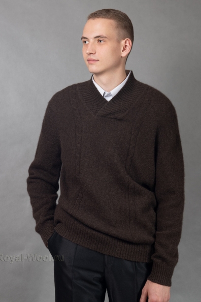 Пуловер мужской из шерсти яка с воротником 1911-22