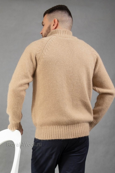 Пуловер-поло мужской из верблюжьей шерсти 191-61