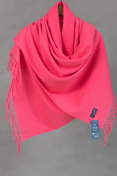 Палантин кашемировый с кистями цвета фуксия 154-5-14