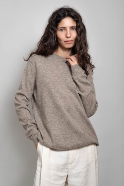 Бежевый джемпер из шерсти 450-NF