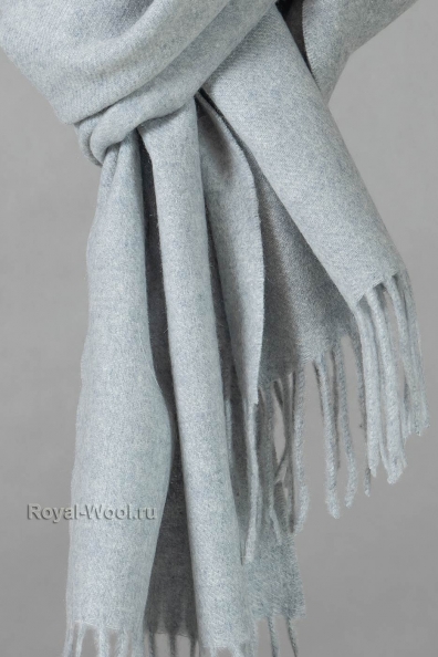 Серо-голубой кашемировый шарф 760-32-M