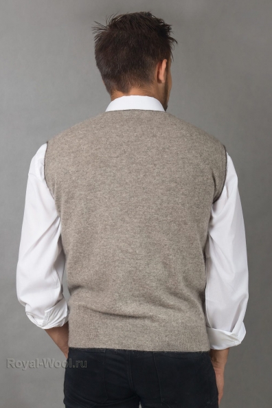 Серый мужской жилет из шерсти яка 1911-5