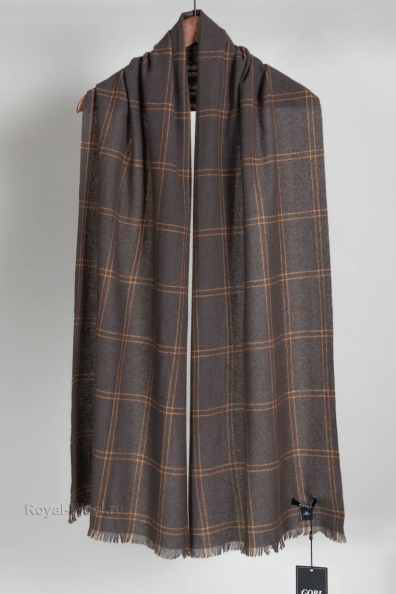 Серый палантин из кашемира 154-3G-15