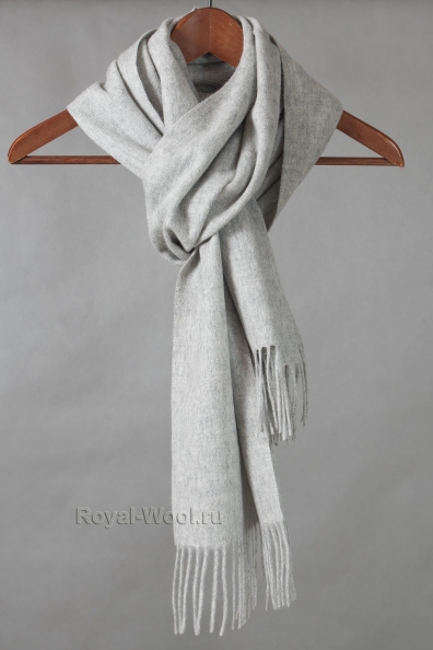 Серый шарф пух яка 196-10-3
