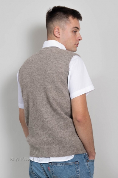 Серый мужской жилет из шерсти яка 1911-6