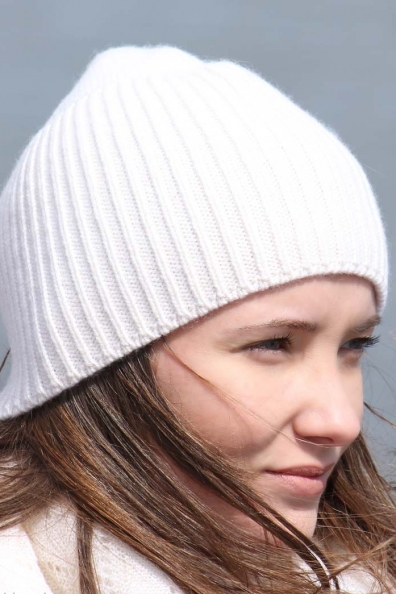 Шапка из кашемира белая 750-MT-52