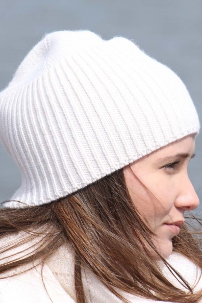 Шапка из кашемира белая 750-MT-52