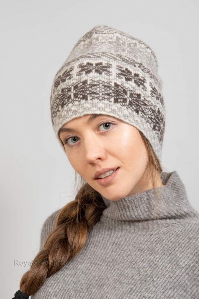 Шапка из шерсти с рисунком «снежинка» 195-UL-4