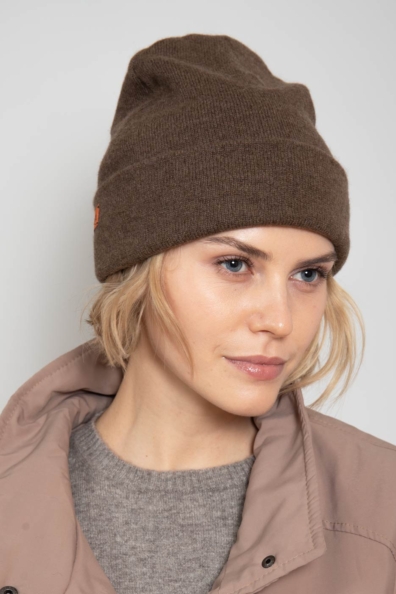 Шапка бини из пуха яка цвет капучино 195-1-SL-1