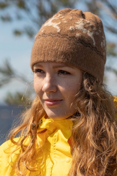 Шапка из верблюжьей шерсти «олени» 193-6