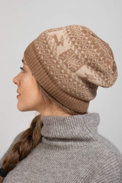 Шапка из верблюжьей шерсти с узором 193-SF-2