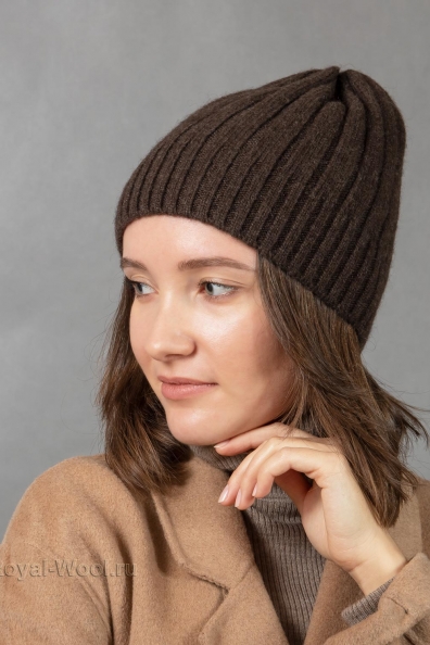 Шапка коричневая шерсть яка 195-MT-19