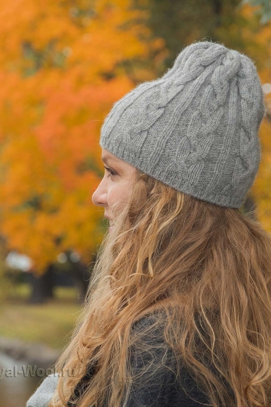 Шапка в косичку подшерсток яка 195-SL-17