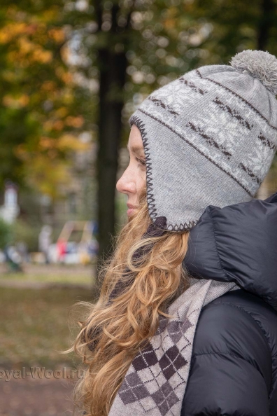 Шапка-ушанка (с ушками на завязках) 195-3