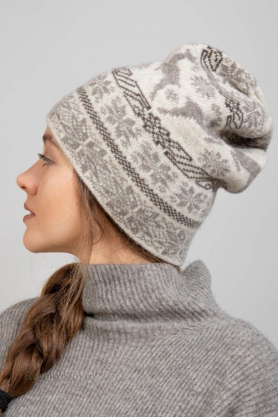 Шерстяная шапка с оленями 195-UL-3
