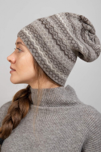 Шапка из шерсти с рисунком 195-UL-1