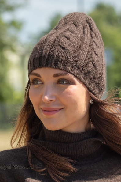 Шапка шерсть яка косичка 195-SL-15