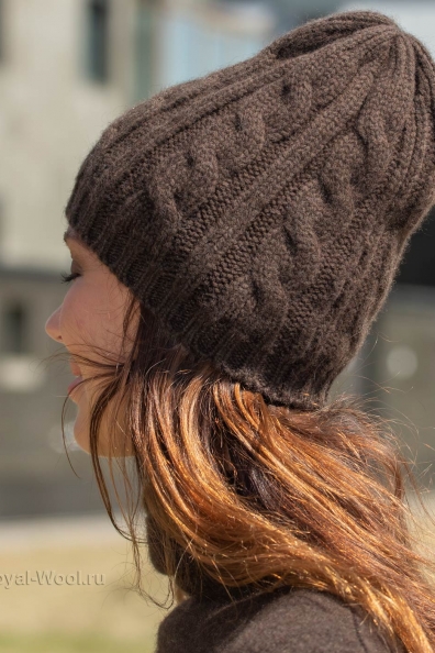 Шапка шерсть яка косичка 195-SL-15