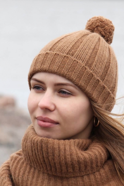 Шапка верблюжья шерсть помпон 193-SL-10