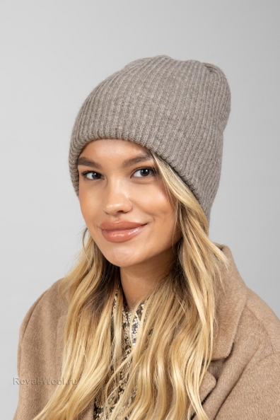 Шапка зимняя вязаная шерстяная 195-3-UL-3