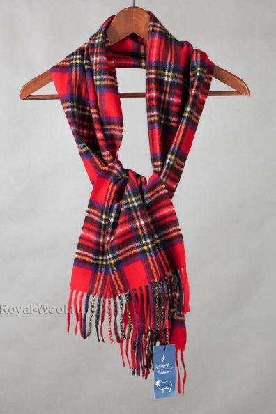 Мужской кашемировый шарф красный в клетку 760-11-M