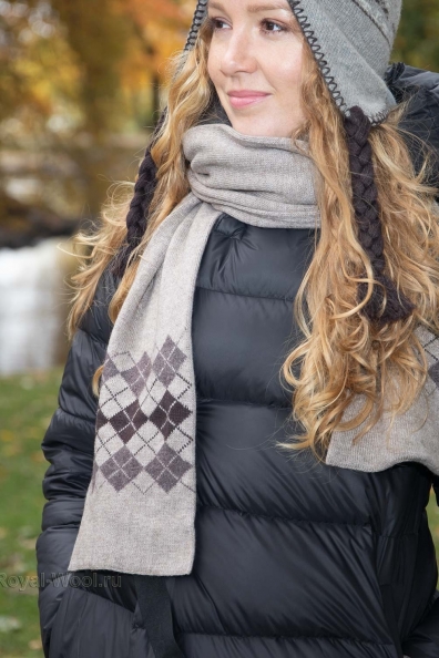 Шарф из шерсти ягнят 198-2