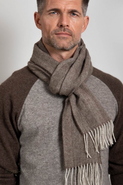 Шарф шерсть яка бежевый 196-10