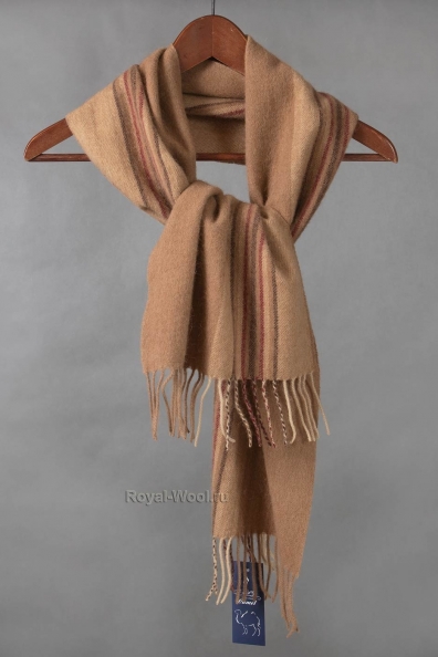 Шарф из верблюжьей шерсти в полоску 194-10-4